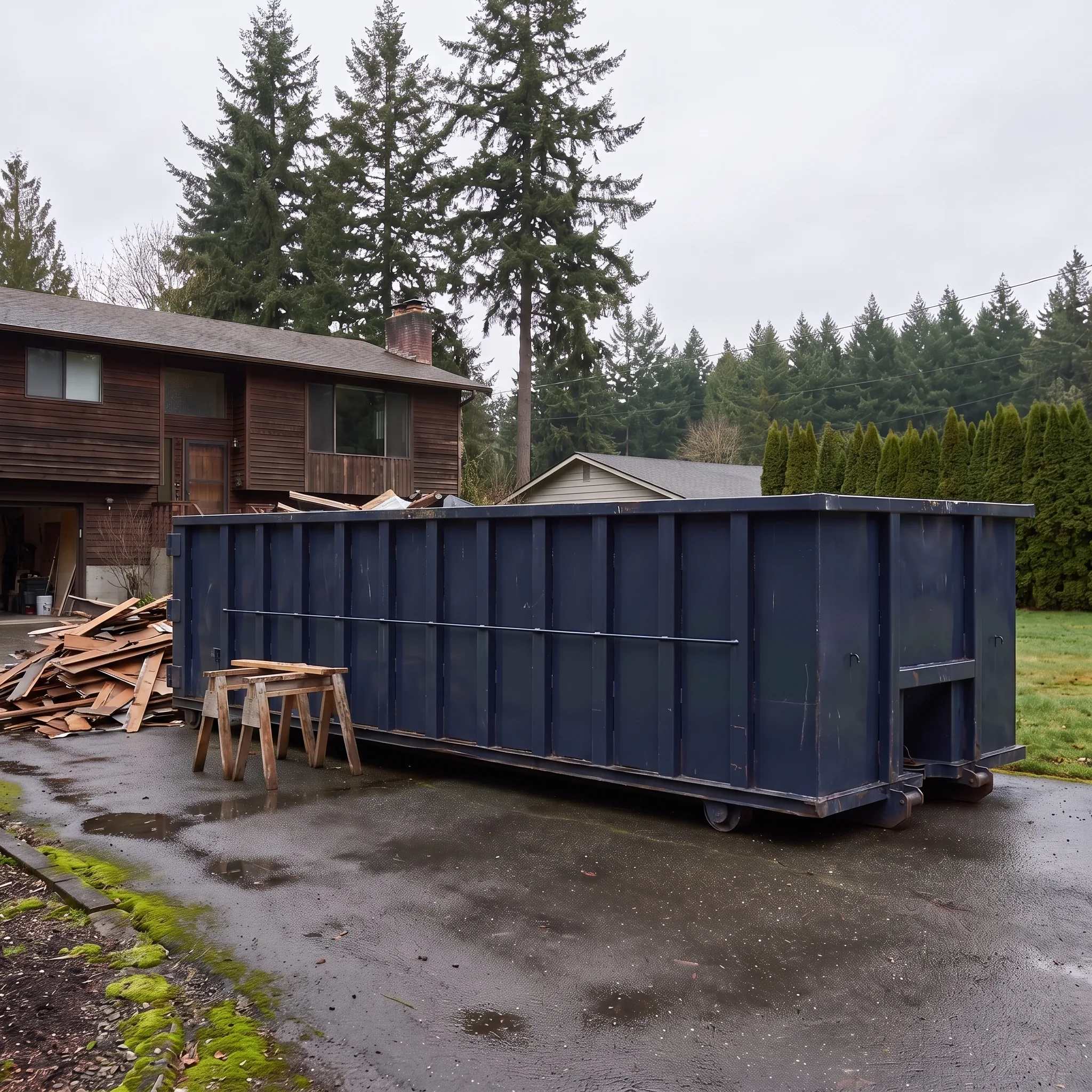 Dumpster on a Baker County, OR job site